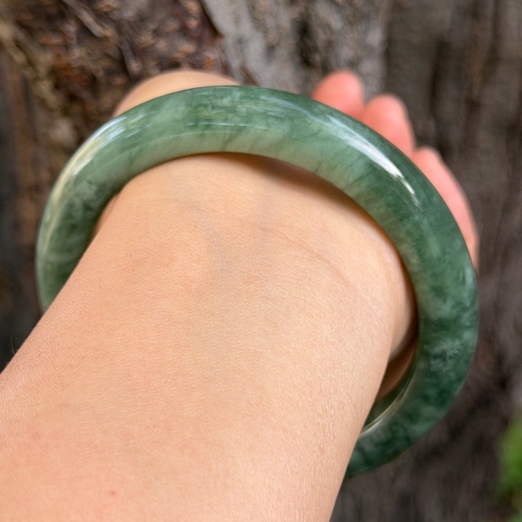 63mm inner diameter green xiuyu jade bangle 0733 - Picture 7 of 9